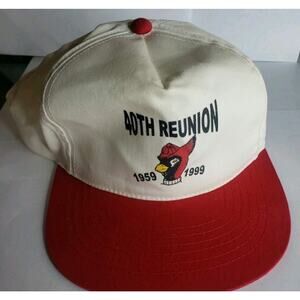 Vintage 90s Louisville Cardinals Hat Cap Strapback NCAA 1999 40th Reunion